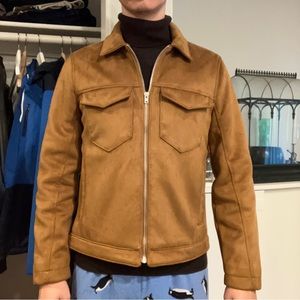 Abercrombie & fitch, faux suede jacket, men xs, brown